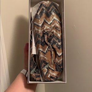 Sequined chevron flats Anthro size 40